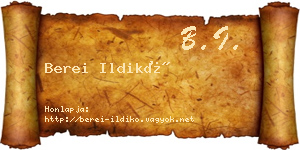 Berei Ildikó névjegykártya