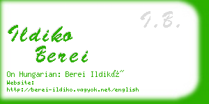 ildiko berei business card